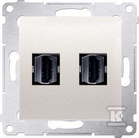 Gniazdo HDMI podwójne (moduł), kremowy, SIMON54    DGHDMI2.01/41