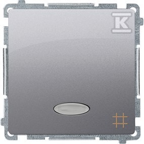 Łącznik krzyżowy z podświetleniem LED (moduł) 10AX, 250V~, szybkozłącza, srebrny