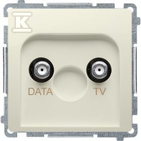 Gniazdo antenowe TV-DATA (moduł) 1x wejście: 51000 MHz, beż, BASIC