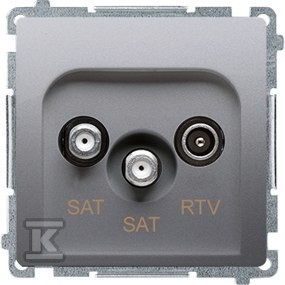 Gniazdo antenowe satelitarne podwójne końcowe SAT-SAT-RTV, (moduł). 2xwejście: SAT: 52400