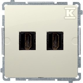 Gniazdo HDMI podwójne (moduł), beż, BASIC MODUŁ