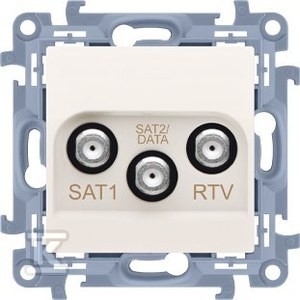 Gniazdo antenowe satelitarne podwójne SAT-SAT-RTV (moduł), 1x wejście: 5 MHz-2,4