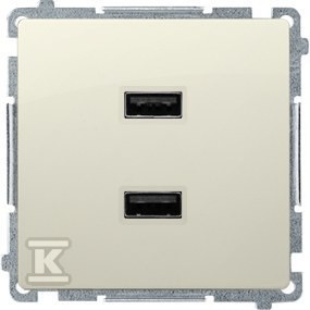 Ładowarka 2 x USB (moduł), 45659 A, 5V DC, 230V,