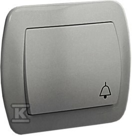 Przycisk dzwonek 10AX, 250V~, zaciski śrubowe, aluminiowy, AKORD
