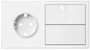 Panel 2-krotny: gniazdo + 2 klawisze, biały mat, SIMON100 o
