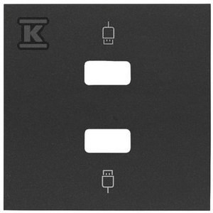 Pokrywa do gniazda USB podwójnego, czarny mat, SIMON100