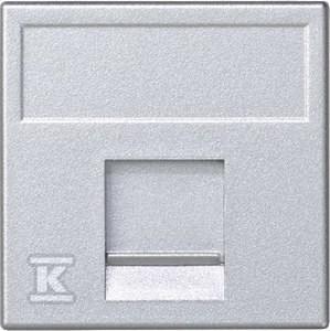 Płytka K45, 1x RJ z osłoną, uniwersalna, aluminium, CONNECT o