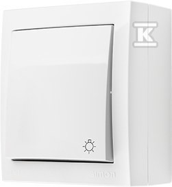 Przycisk światło natynkowy, IP44, 10 AX, 250 V~, zaciski śrubowe,