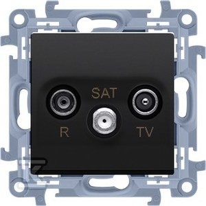 Gniazdo antenowe R-TV-SAT końcowe / zakończeniowe do gniazda przelotowego (moduł).