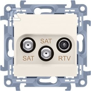 Gniazdo antenowe satelitarne podwójne SAT-SAT-RTV (moduł). Tłum: SAT 1-0.5 dB,