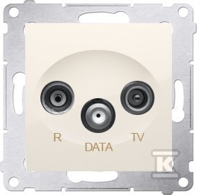 Gniazdo RTV-DATA częstotliwość dla wejścia 5-862 MHz, krem Simon54 o