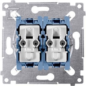 Łącznik krzyżowy podwójny (mechanizm) 10AX, 250V~, szybkozłącza SIMON54