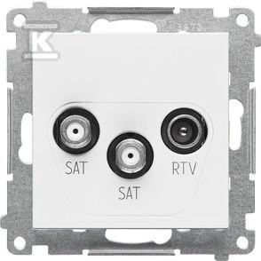 Gniazdo antenowe satelitarne podwójne SAT-SAT-RTV (moduł). 2x Wejście: 5 MHz÷2,4
