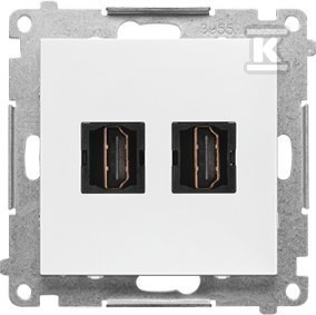 Gniazdo HDMI podwójne (moduł): Biały mat, SIMON55