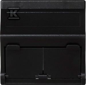 Płytka K45 2-krotna RJ z osłoną skośna, do adapterów MD,