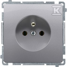 Gniazdo wtyczkowe z uziemieniem (moduł) 16A, 250V~, zaciski śrubowe, stal