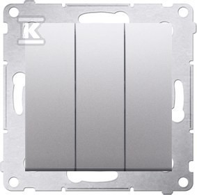 Przycisk potrójny z podświetleniem LED (moduł) 10AX, 250V~, szybkozłącza, srebrny