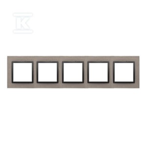 Ramka 5-krotna Nature-Beton, CZARNY CHARAKTER, IP20/IP44* (*IP44-należy zastosować uszczelkę ramki