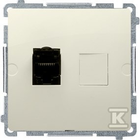 Gniazdo komputerowe RJ45, kategoria 6 pojedyncze ekranowane z przesłoną przeciwkurzową