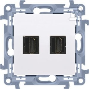 Gniazdo HDMI ver.1.4 podwójne (moduł), biały, SIMON10