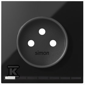 Panel 1-krotny: iO, gniazdo z uziemieniem , czarny, SIMON100 o