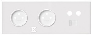 Panel 3-krotny: 2 gniazda + 1 TV + 1 RJ45,