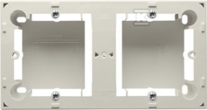 Puszka natynkowa płytka (31mm) podwójna, beż, BASIC MODUŁ