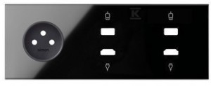 Panel 3-krotny: 1 gniazdo + 1 HDMI + 1 USB