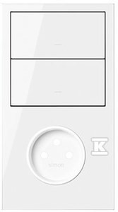 Panel 2-krotny: 1 gniazdo + 2 klawisze, biały, SIMON100 o