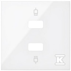 Pokrywa do gniazda USB podwójnego, biały, SIMON100