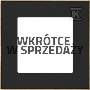 Ramka 1-krotna DUO: Czarna, podstawa złota, SIMON55