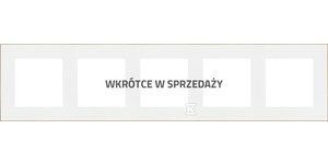 Ramka 5-krotna DUO: Biała, podstawa złota, SIMON55