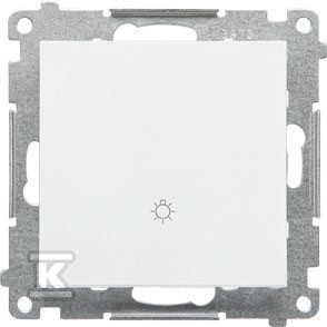 Przycisk „światło” (moduł) 10 AX, 250 V~, szybkozłącza: Biały mat,