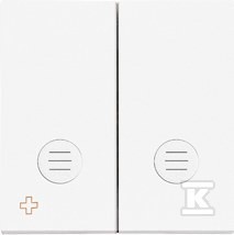 Klawisz podwójny z oczkiem do: SW5L2M, SP2L2: Antybakteryjny: Biały mat,