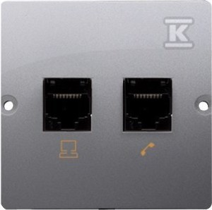 Gniazdo komputerowe RJ45 kat.5e + telefoniczne RJ11 (moduł), Basic moduł