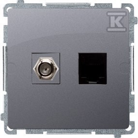 Gniazdo antenowe typu F + RJ45 kat.6 (moduł), Basic moduł