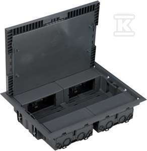 Puszka podłogowa 8-krotna K45 + 4-krotna K45/2, montaż modułów kątowy,