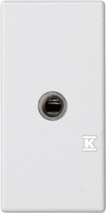 Płytka K45/2 gniazda mini-jack 22,5x45mm + wkład, zaciski śrubowe, biały