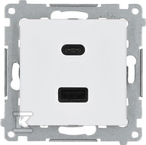 Ładowarka USB podwójna, C+A, biały, maksymalna moc ładowania:30W, SIMON54 o