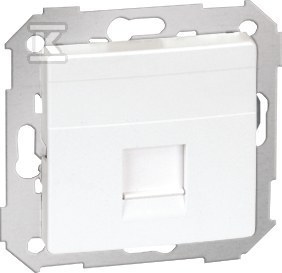 Pokrywa gniazda RJ45 1 gniazdo z adapterem i żaluzją, biała