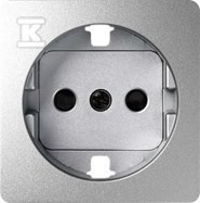 Pokrywa gniazda pojedynczego Schuko z przesłonami, aluminium, SIMON82