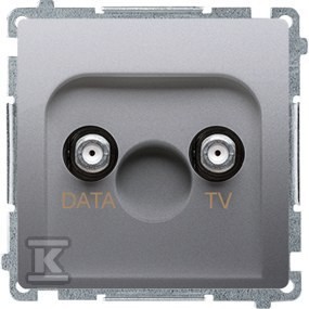 Gniazdo antenowe TV-DATA (moduł) 1x wejście: 51000 MHz, srebrny mat,