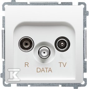 Gniazdo antenowe R-TV-DATA (moduł). 1x wejście: 5862 MHz, biały, BASIC