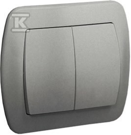 Łącznik świecznikowy z podświetleniem 10AX, 250V~, zaciski śrubowe, aluminiowy, AKORD