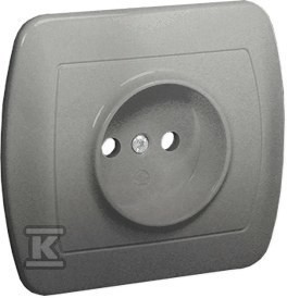 Gniazdo wtyczkowe bez uziemienia, 16A, 250V~, zaciski śrubowe, aluminiowy, AKORD