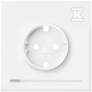 Panel 1-krotny: iO, gniazdo z uziemieniem schuko, biały mat, SIMON100