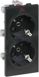 Gniazdo podwójne CIMA schuko 2x230V~ 16A, szary grafit, CONNECT o