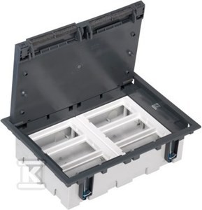 Puszka podłogowa S500 6-modułowa, 12x K45, gł. 93mm, szary, CONNECT