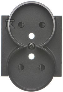 Pokrywa gniazda wtyczkowego podwójnego do: SGZ2CM: Czarny mat, SIMON55 o