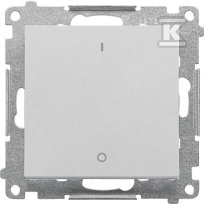 Łącznik dwubiegunowy (moduł) 10 AX, 250 V~, szybkozłącza: Aluminium mat,